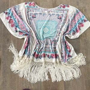 Fringe Poncho T-Shirt Madison & Berkeley